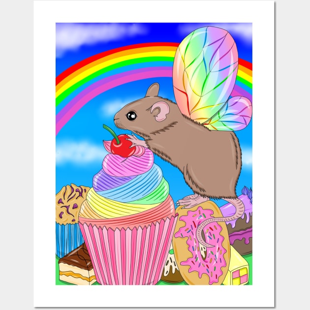 Cupcake fairy mouse Wall Art by MelanieJeyakkumar